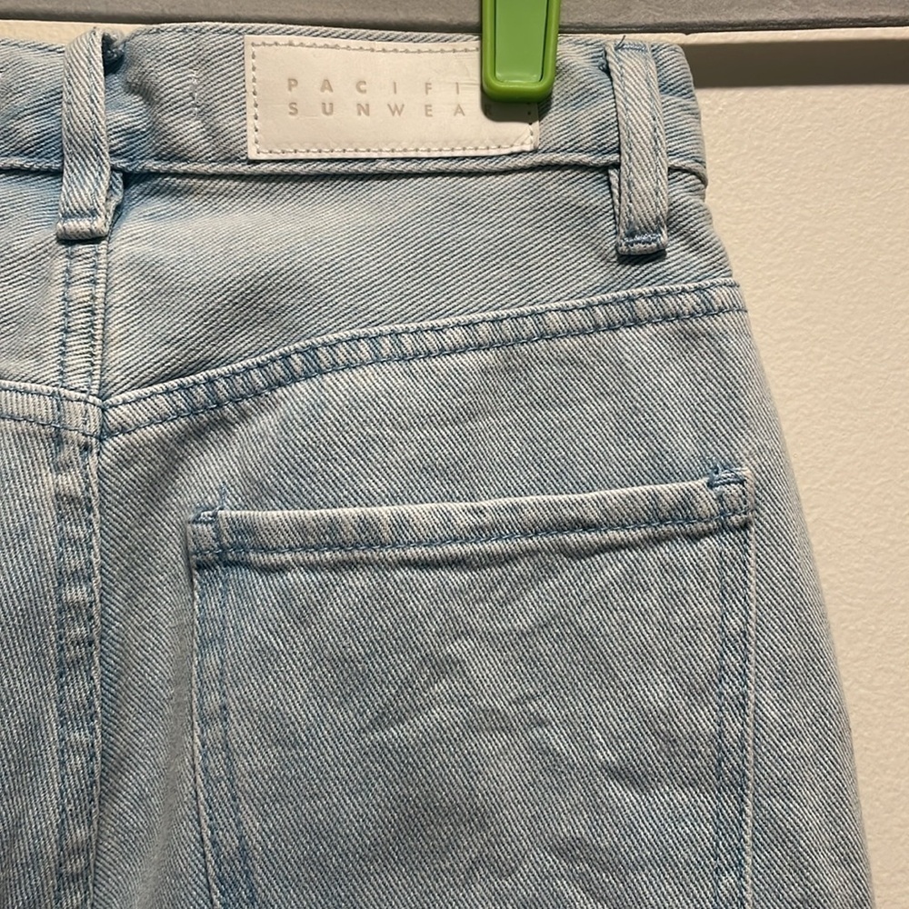 PacSun High Rise Geometrical Stitching Front Button Fly Flare Jeans NWT - Picture 7 of 12